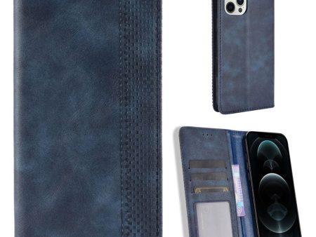 Bofink Vintage iPhone 13 Pro Max leather case - Blue Supply