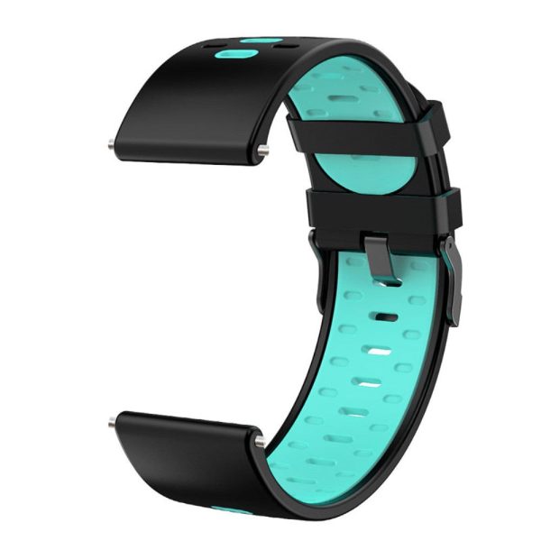 22mm Universal bi-color silicone watch strap - Black   Teal Online