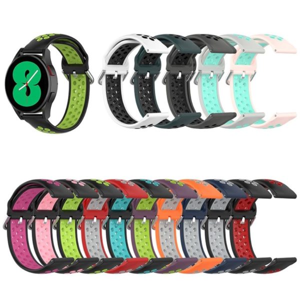 20mm bi-color silicone watch strap for Samsung watch - Black   Lime Online now