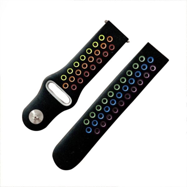 22mm coloful silicone watchband for Samsung and Amazfit - Black Online