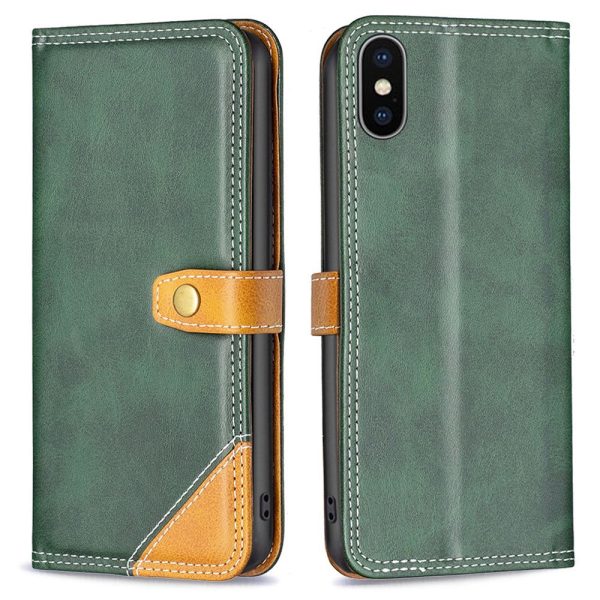 BINFEN two-color leather case for iPhone XS - Green Online