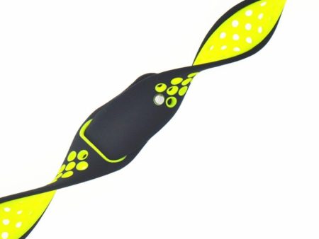 20mm Universal two-tone silicone watch band - Black   Yellow For Sale