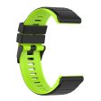 22mm dual color silicone watch strap for Garmin watch - Black   Lime For Sale