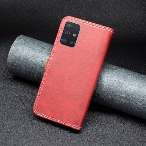 BINFEN two-color leather case for Samsung Galaxy A51 - Red Hot on Sale