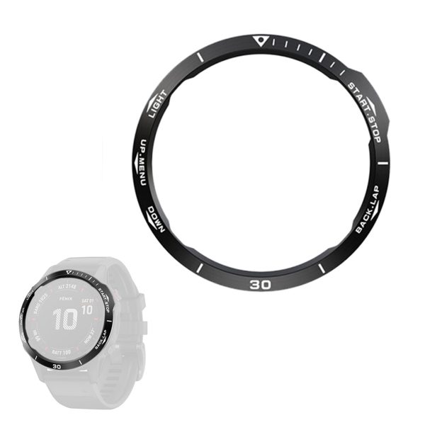 Garmin Fenix 6X stainless steel bezel - Black   Style B Online Sale