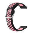 22mm Universal dual color silicone metal buckle watch strap - Black   Pink Online Sale