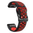 22mm dual color silicone strap for Garmin and Coros watch - Black   Red Online now