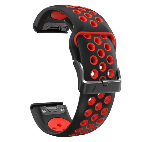 22mm dual color silicone strap for Garmin and Coros watch - Black   Red Online now