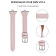 Xiaomi Smart Band 8 Pro Replacement Rhombus Imprinted Genuine Cow Leather Watch Strap - Pink Hot on Sale