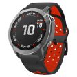 22mm dual color silicone strap for Garmin and Coros watch - Black   Red Online now