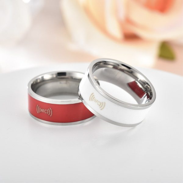 Smart editable stainless steel NFC ring - White   13# Online Sale