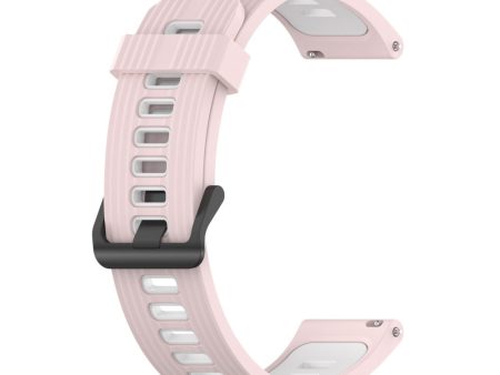 20mm Universal dual color stripe style watch strap - Pink   White Fashion