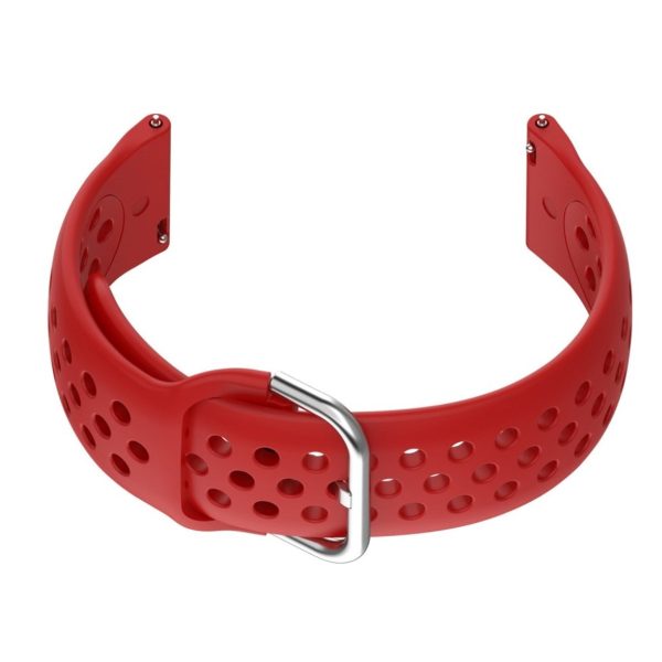 22mm Universal air hole style silicone watch strap - Red Online