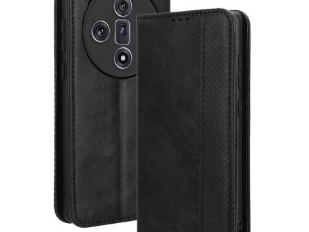 Bofink Vintage Oppo Find X7 leather case - Black Fashion