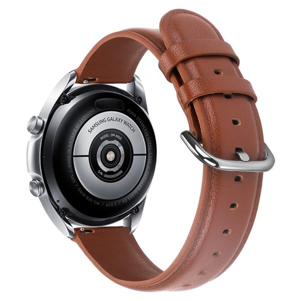 Watch Strap Coros Watch GT   GT 2 46mm   42mm   Samsung Galaxy Watch 46mm First Layer Cowhide Wrist Band - Brown Online Sale