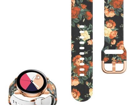 22mm Universal cool pattern silicone watch strap - Blooming Roses For Sale