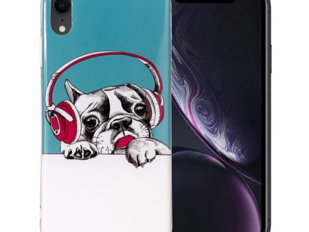 iPhone Xr luminous pattern flexible case - Dog Wearing Headphone on Sale