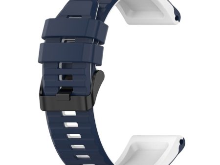 22mm dual color silicone watch strap for Garmin watch  - Midnight Blue   White Cheap