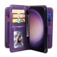 10-slot Samsung Galaxy S24 Ultra wallet case - Purple Fashion