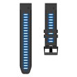 22mm dual-color silicone strap for Amazfit   Garmin   Coros watch - Black+Midnight Blue on Sale