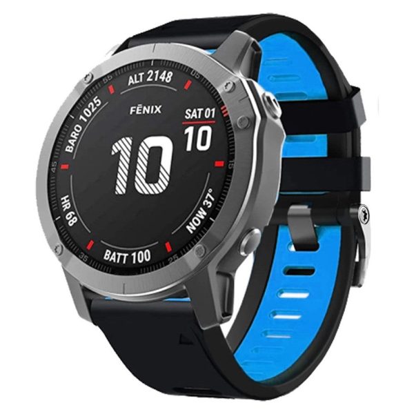 22mm dual-color silicone strap for Amazfit   Garmin   Coros watch - Black+Midnight Blue on Sale