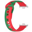 Xiaomi Smart Band 8 Pro   Redmi Watch 4 Silicone Watch Strap Double Color Replacement Watch Band - Red+Green For Cheap