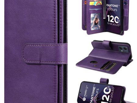 10-slot Motorola Moto G84 wallet case - Purple Supply