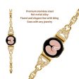 20mm Samsung Galaxy Watch 5   4 rhinestone butterfly décor metal strap with connector - Gold For Sale