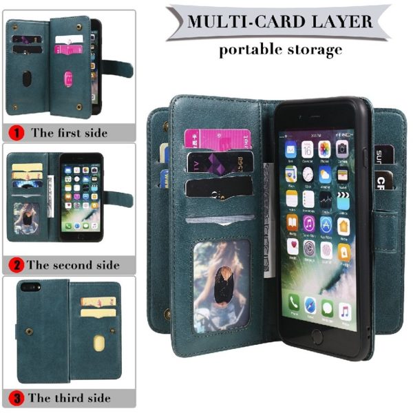 10-slot wallet case for iPhone 8 Plus   7 Plus   6 Plus - Black For Discount