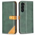 BINFEN two-color leather case for Samsung Galaxy S23 Plus - Green Online Sale