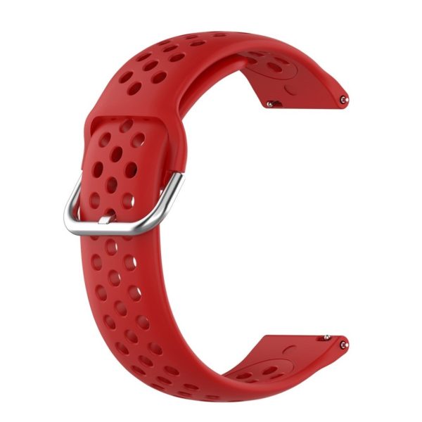 22mm Universal air hole style silicone watch strap - Red Online