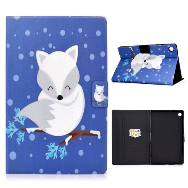 Lenovo Tab M10 FHD Plus cool pattern leather flip case - White Fox For Cheap