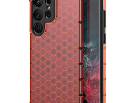 Bofink Honeycomb Samsung Galaxy S23 Ultra case - Red For Cheap