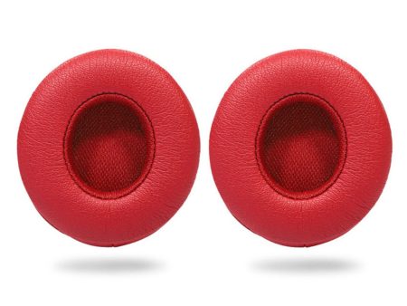 Beats Solo 2   3 leather cushion pad - Red Cheap