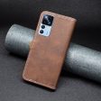 BINFEN two-color leather case for Xiaomi 12T   12T   K50 Ultra - Coffee on Sale