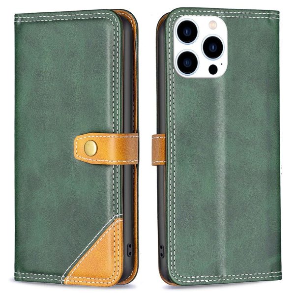 BINFEN two-color leather case for iPhone 14 Pro - Green Cheap