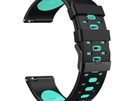 22mm Universal bi-color silicone watch strap - Black   Teal Online