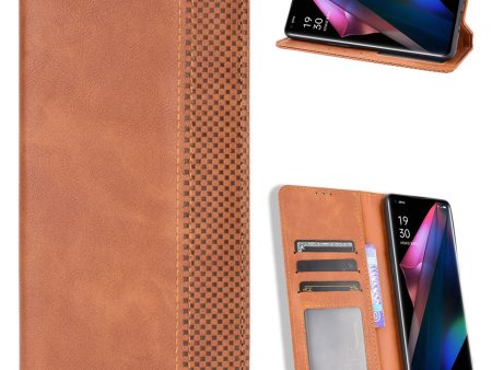 Bofink Vintage Oppo Find X3   X3 Pro leather case - Brown Online Sale