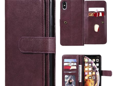 10-slot wallet case for iPhone Xs Max - Wine Red Online