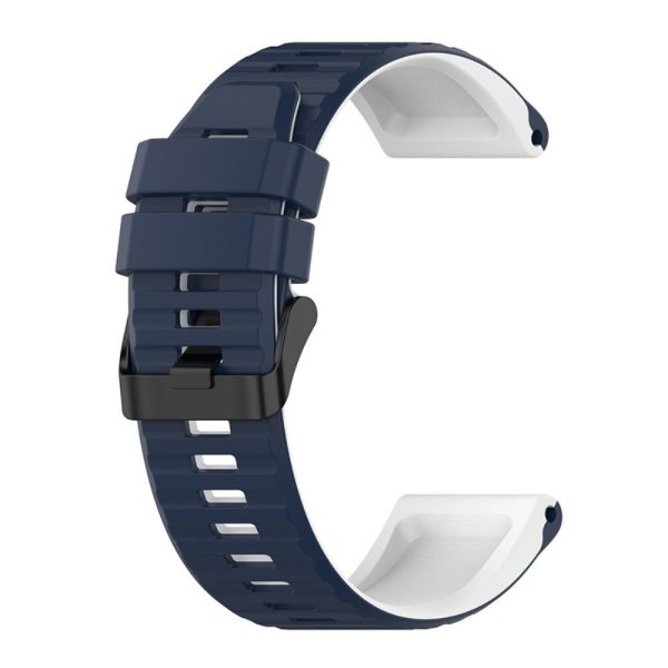 22mm dual color silicone watch strap for Garmin watch  - Midnight Blue   White Cheap