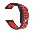 20mm Universal two-tone silicone watch band - Black   Red Discount