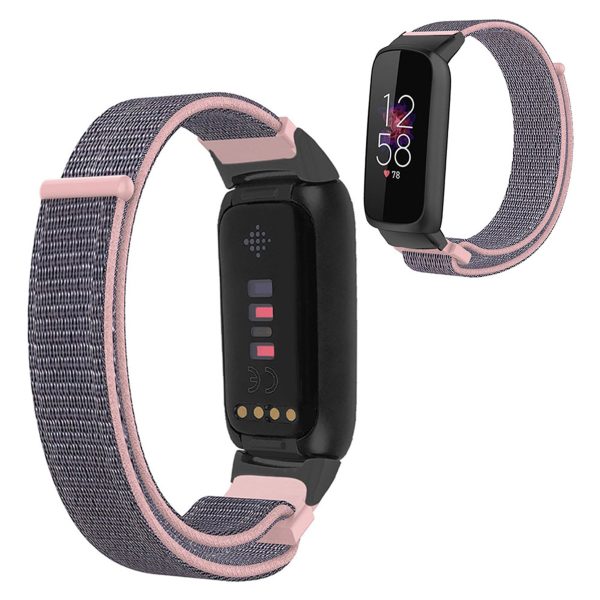 14mm Fitbit Luxe nylon loop watch strap - Sand Pink For Sale