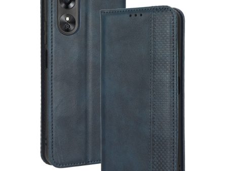 Bofink Vintage Oppo A17 leather case - Blue Discount