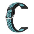 22mm Universal dual color silicone metal buckle watch strap - Black   Teal Online Hot Sale