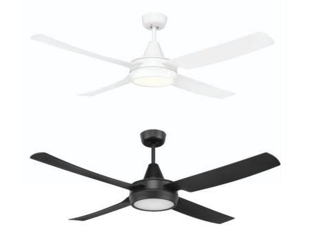 52″ (1300mm) Cruze AC Ceiling Fan w  LED CCT Light w Ezy-Fit Blades in White or Blank For Sale