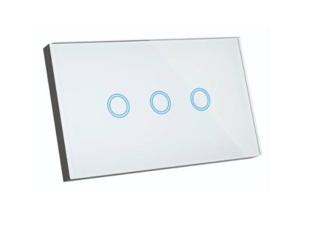 Smart Wi-Fi Elite Glass Push Button Wall Light Switch 3 Gang in White Hot on Sale